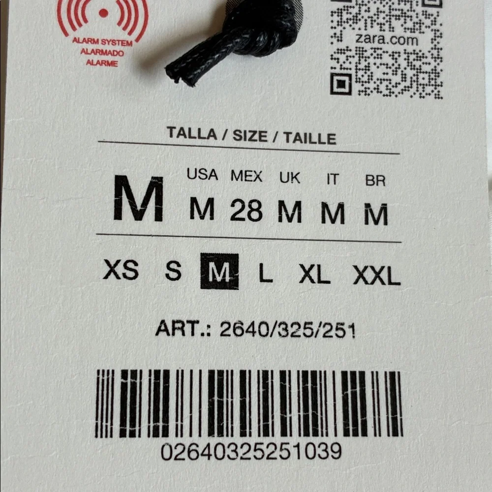 NWT. Zara ZW Collection Oyster-White Cotton Blend Midi Dress. Size M. - Picture 8 of 10